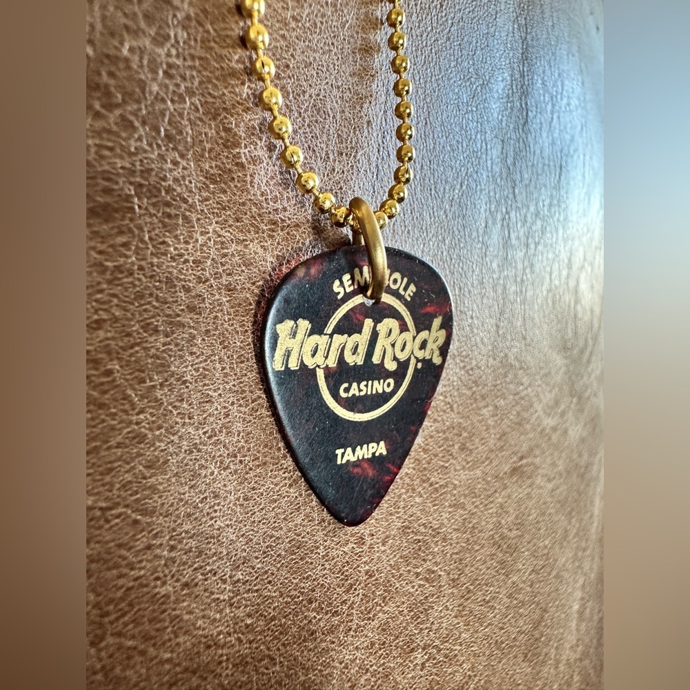 Hardrock guitar pick necklace- Tampa hardrock